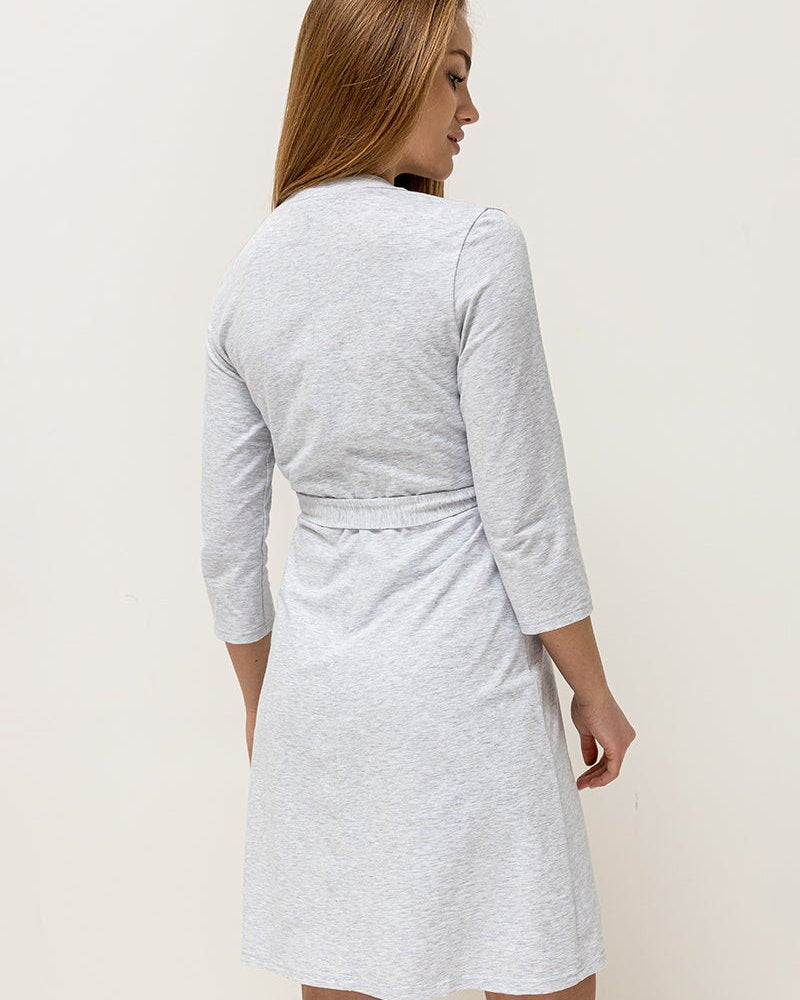 Gray comfortable bathrobe for pregnant and nursing mothers Mone